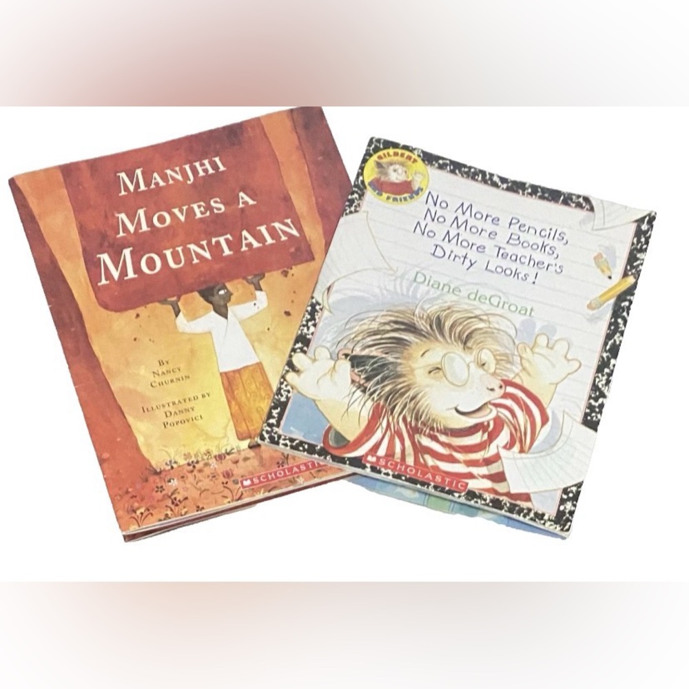 Scholastic Children's Reading Book Bundle Ages 5+ No More Pencils, Manjhi Moves